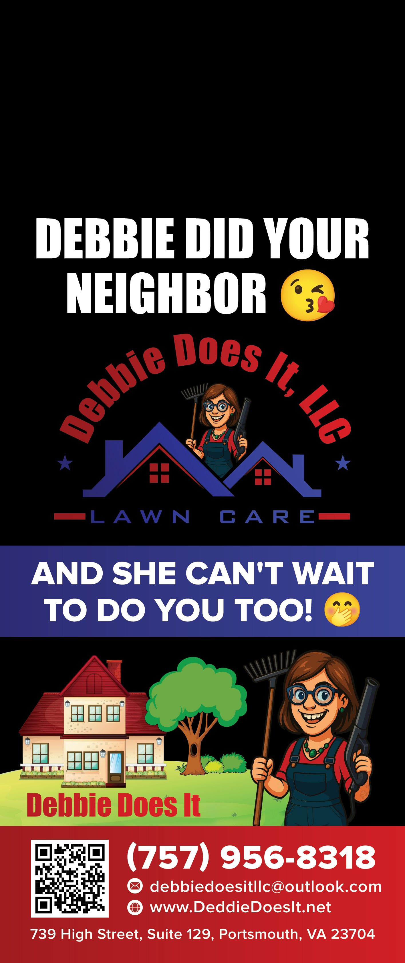 Debbie Does It - Lawn Care Services Door Hanger