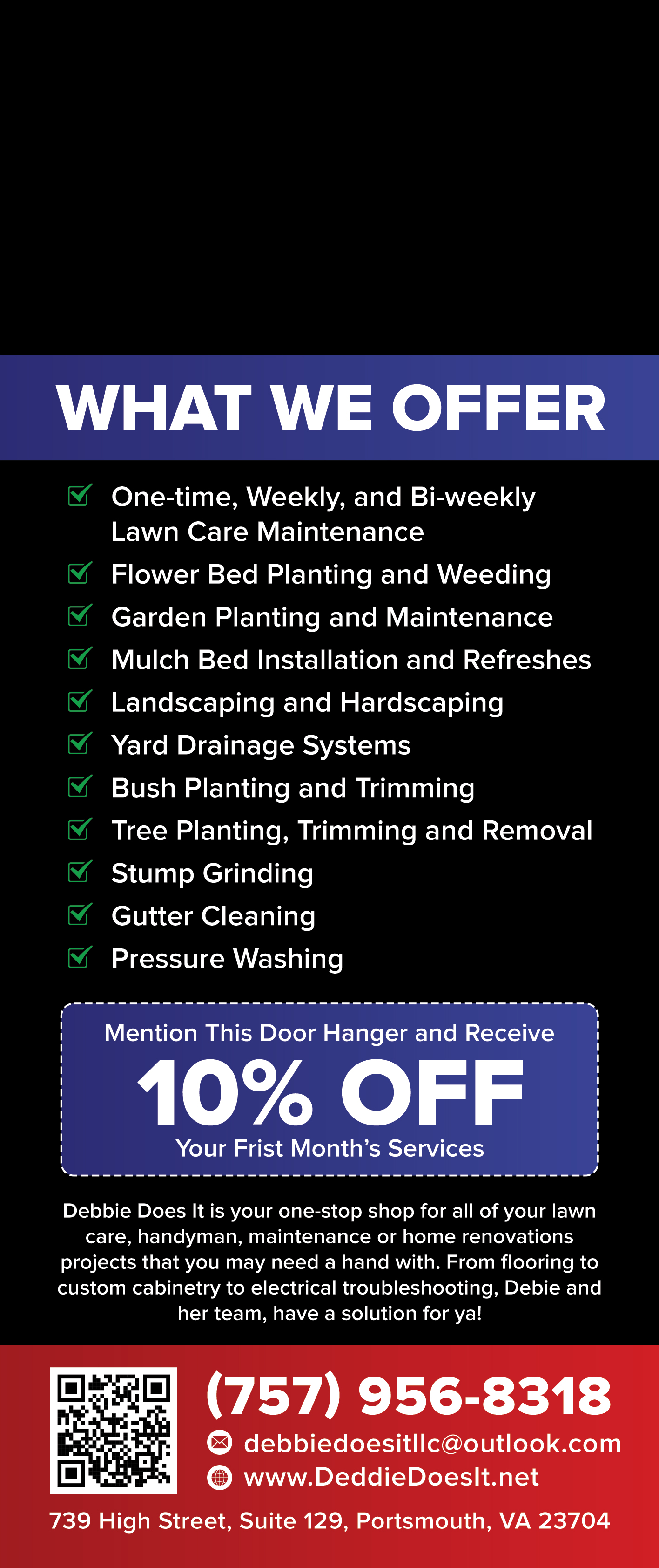 Debbie Does It - What We Offer